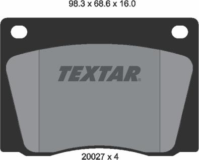 Textar 2002701 - Гальмівні колодки, дискові гальма autocars.com.ua