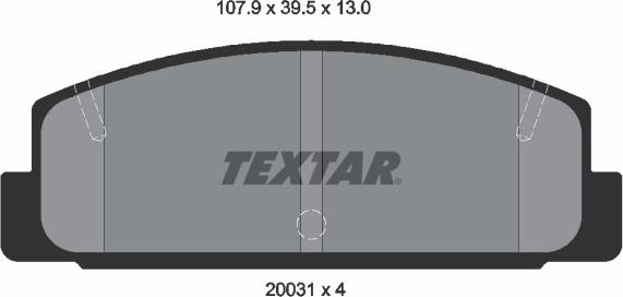 Textar 2003101 - Тормозные колодки, дисковые, комплект autodnr.net