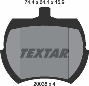 Textar 2003801 - Гальмівні колодки, дискові гальма autocars.com.ua