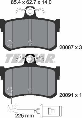 Textar 2008701 - Тормозные колодки, дисковые, комплект avtokuzovplus.com.ua