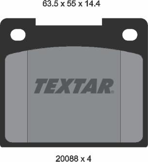 Textar 2008802 - Тормозные колодки, дисковые, комплект autodnr.net