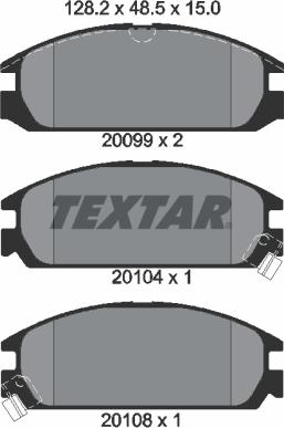 Textar 2009902 - Тормозные колодки, дисковые, комплект autodnr.net