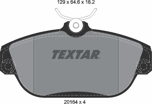 Textar 2016402 - Тормозные колодки, дисковые, комплект avtokuzovplus.com.ua