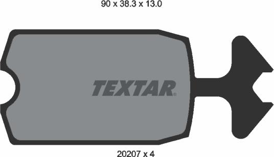 Textar 2020709 - Гальмівні колодки, дискові гальма autocars.com.ua