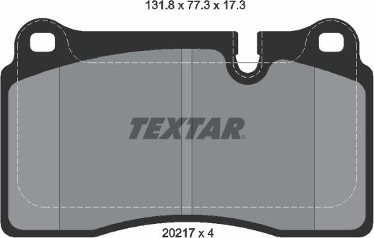 Textar 2021701 - Тормозные колодки, дисковые, комплект avtokuzovplus.com.ua