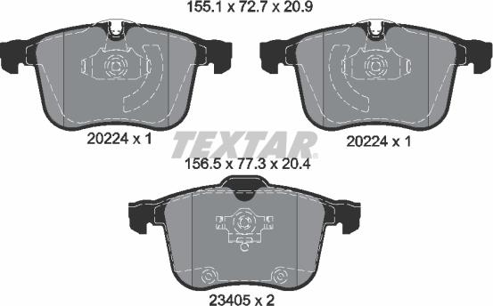 Textar 2022401 - Гальмівні колодки, дискові гальма autocars.com.ua