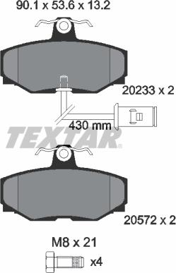Textar 2023301 - Гальмівні колодки, дискові гальма autocars.com.ua