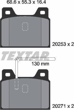 Textar 2025301 - Гальмівні колодки, дискові гальма autocars.com.ua