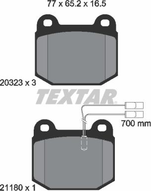 Textar 2032304 - Тормозные колодки, дисковые, комплект avtokuzovplus.com.ua