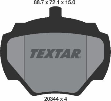 Textar 2034402 - Тормозные колодки, дисковые, комплект autodnr.net