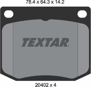 Textar 2040201 - Тормозные колодки, дисковые, комплект avtokuzovplus.com.ua