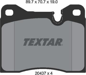 Textar 2043702 - Гальмівні колодки, дискові гальма autocars.com.ua