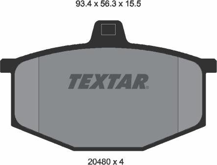 Textar 2048002 - Гальмівні колодки, дискові гальма autocars.com.ua
