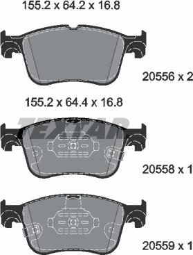 Textar 2055601 - Гальмівні колодки, дискові гальма autocars.com.ua