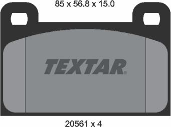 Textar 2056101 - Тормозные колодки, дисковые, комплект avtokuzovplus.com.ua