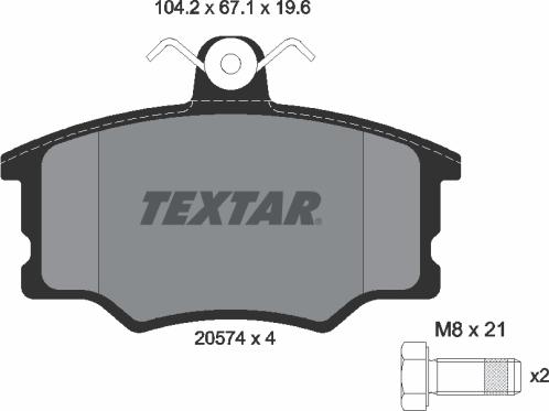 Textar 2057402 - Тормозные колодки, дисковые, комплект autodnr.net