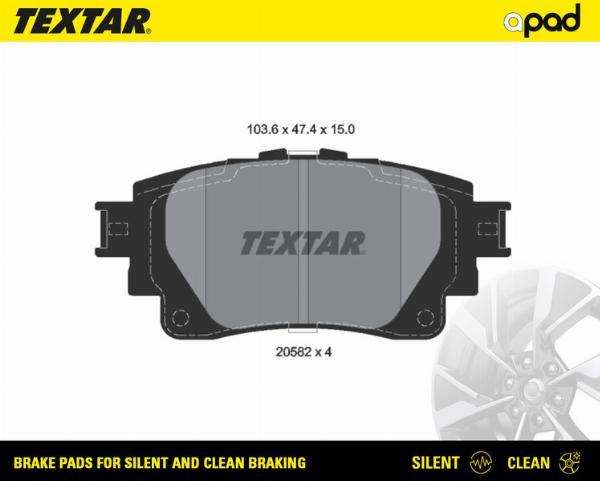 Textar 2058201SC - Гальмівні колодки, дискові гальма autocars.com.ua