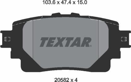 Textar 2058201 - Гальмівні колодки, дискові гальма autocars.com.ua