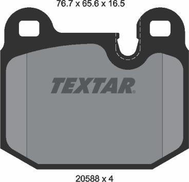 Textar 2058805 - Гальмівні колодки, дискові гальма autocars.com.ua