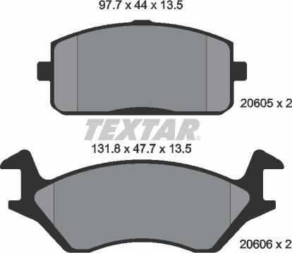 Textar 2060501 - Гальмівні колодки, дискові гальма autocars.com.ua