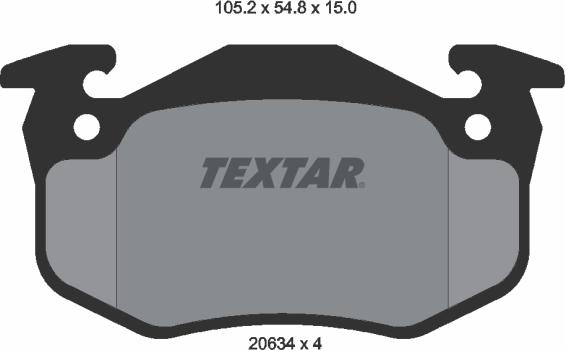 Textar 2063402 - Гальмівні колодки, дискові гальма autocars.com.ua