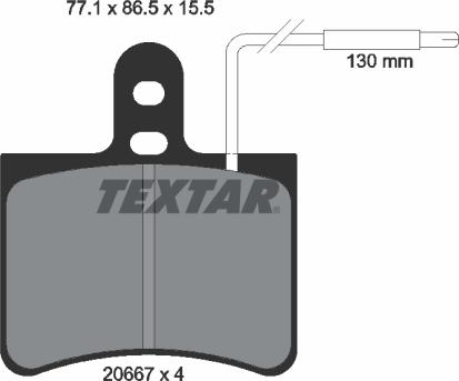 Textar 2066703 - Гальмівні колодки, дискові гальма autocars.com.ua