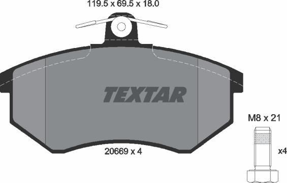 Textar 2066928 - Тормозные колодки, дисковые, комплект autodnr.net