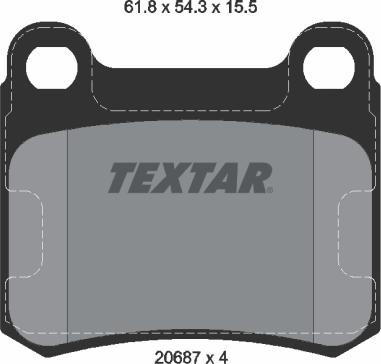 Textar 2068701 - Тормозные колодки, дисковые, комплект autodnr.net