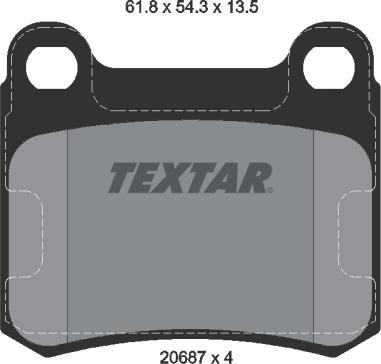 Textar 2068703 - Тормозные колодки, дисковые, комплект autodnr.net