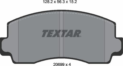 Textar 2069901 - Гальмівні колодки, дискові гальма autocars.com.ua