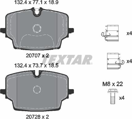 Textar 2070701 - Гальмівні колодки, дискові гальма autocars.com.ua