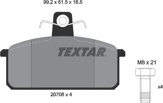 Textar 2070803 - Тормозные колодки, дисковые, комплект autodnr.net