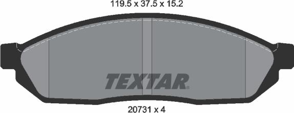 Textar 2073101 - Тормозные колодки, дисковые, комплект autodnr.net