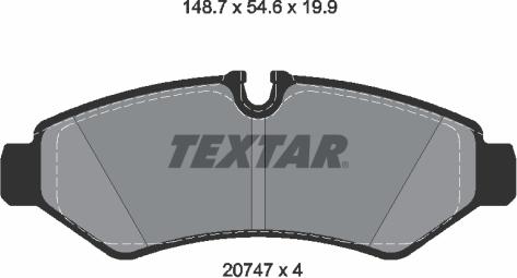 Textar 2074701 - Гальмівні колодки, дискові гальма autocars.com.ua