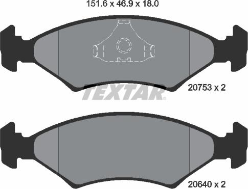 Textar 2075303 - Гальмівні колодки, дискові гальма autocars.com.ua