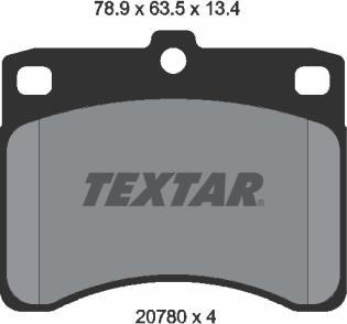 Textar 2078001 - Тормозные колодки, дисковые, комплект autodnr.net
