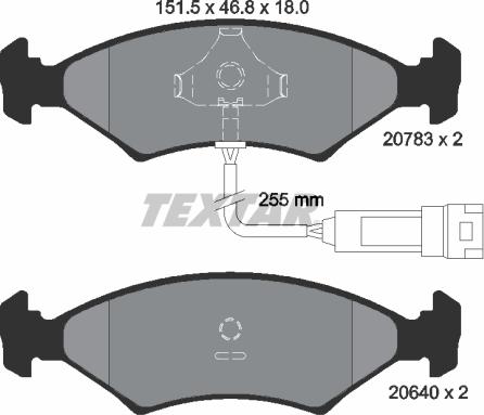 Textar 2078302 - Гальмівні колодки, дискові гальма autocars.com.ua