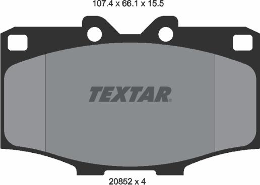 Textar 2085201 - Гальмівні колодки, дискові гальма autocars.com.ua