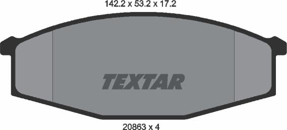 Textar 2086301 - Тормозные колодки, дисковые, комплект avtokuzovplus.com.ua