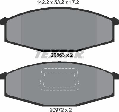 Textar 2086302 - Гальмівні колодки, дискові гальма autocars.com.ua