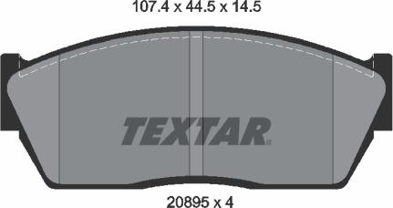 Textar 2089501 - Тормозные колодки, дисковые, комплект autodnr.net