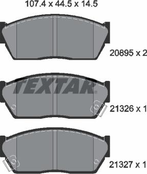 Textar 2089502 - Тормозные колодки, дисковые, комплект autodnr.net