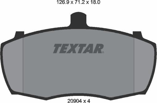 Textar 2090401 - Гальмівні колодки, дискові гальма autocars.com.ua
