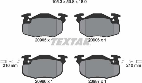 Textar 89001500 - Комплект гальм, дисковий гальмівний механізм autocars.com.ua