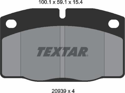 Textar 89009500 - Комплект гальм, дисковий гальмівний механізм autocars.com.ua