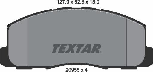 Textar 2095501 - Тормозные колодки, дисковые, комплект avtokuzovplus.com.ua