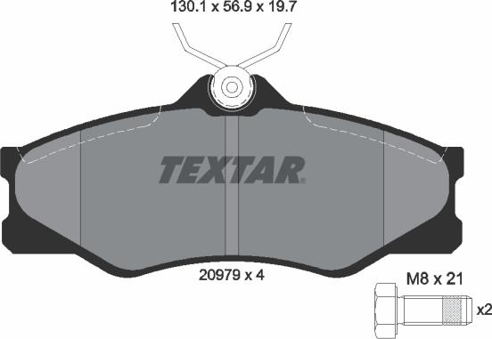 Textar 2097904 - Гальмівні колодки, дискові гальма autocars.com.ua