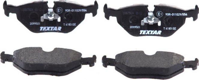 Textar 2099501 - Гальмівні колодки, дискові гальма autocars.com.ua