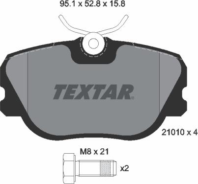 Textar 2101002 - Тормозные колодки, дисковые, комплект avtokuzovplus.com.ua