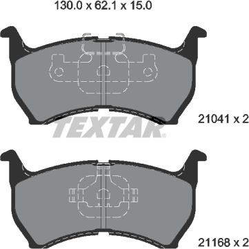 Textar 2104102 - Тормозные колодки, дисковые, комплект avtokuzovplus.com.ua